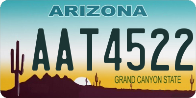 AZ license plate AAT4522