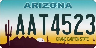 AZ license plate AAT4523