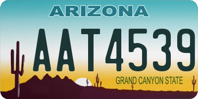 AZ license plate AAT4539