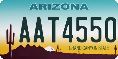 AZ license plate AAT4550