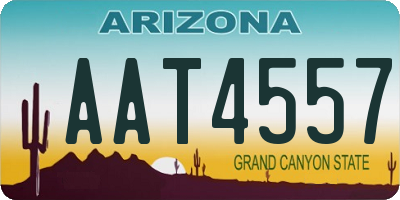 AZ license plate AAT4557