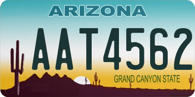 AZ license plate AAT4562