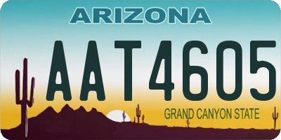 AZ license plate AAT4605