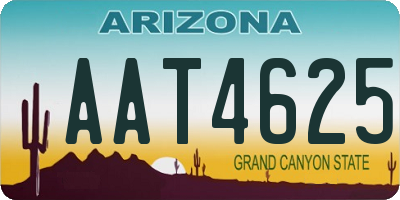 AZ license plate AAT4625