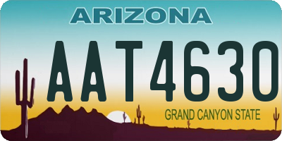 AZ license plate AAT4630