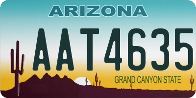 AZ license plate AAT4635