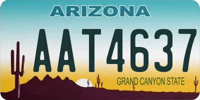 AZ license plate AAT4637