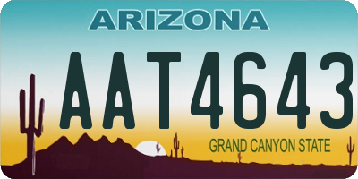 AZ license plate AAT4643