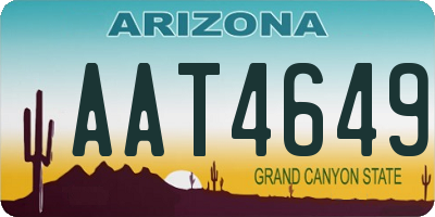 AZ license plate AAT4649