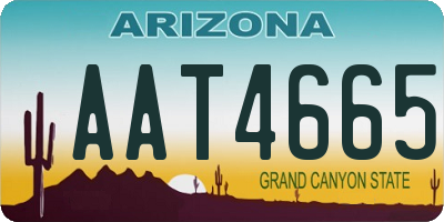 AZ license plate AAT4665