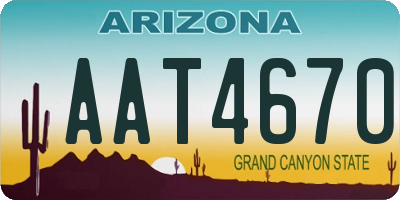 AZ license plate AAT4670