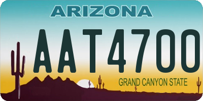 AZ license plate AAT4700