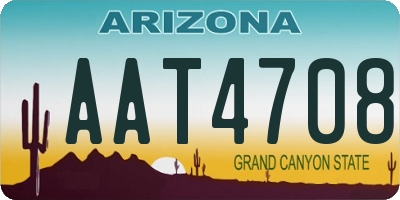 AZ license plate AAT4708