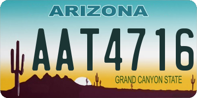 AZ license plate AAT4716
