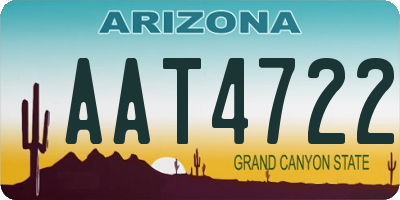 AZ license plate AAT4722