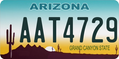 AZ license plate AAT4729