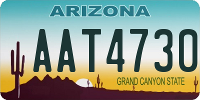 AZ license plate AAT4730