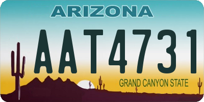 AZ license plate AAT4731