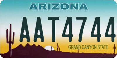 AZ license plate AAT4744