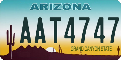 AZ license plate AAT4747