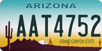AZ license plate AAT4752