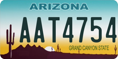 AZ license plate AAT4754