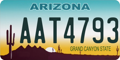 AZ license plate AAT4793