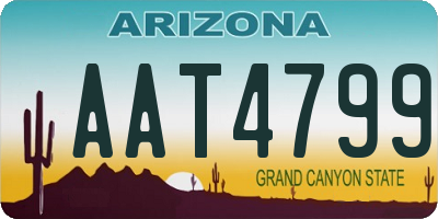 AZ license plate AAT4799