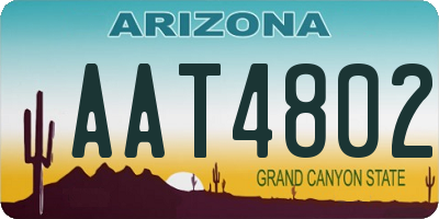 AZ license plate AAT4802