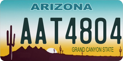 AZ license plate AAT4804