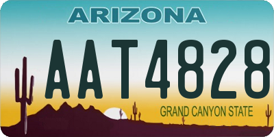 AZ license plate AAT4828