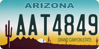 AZ license plate AAT4849