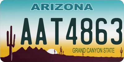 AZ license plate AAT4863