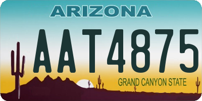 AZ license plate AAT4875