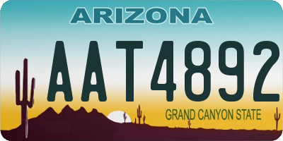 AZ license plate AAT4892