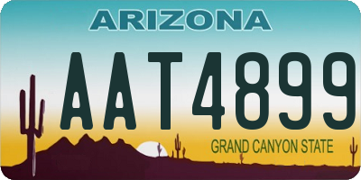 AZ license plate AAT4899