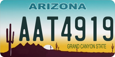 AZ license plate AAT4919