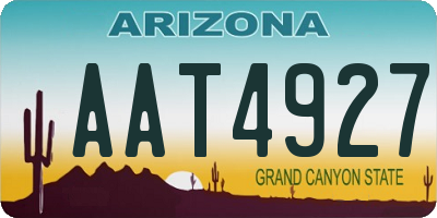 AZ license plate AAT4927