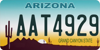 AZ license plate AAT4929