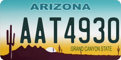AZ license plate AAT4930