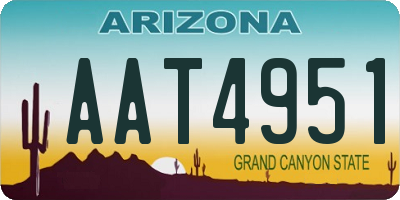 AZ license plate AAT4951