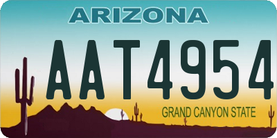 AZ license plate AAT4954