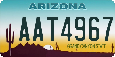 AZ license plate AAT4967