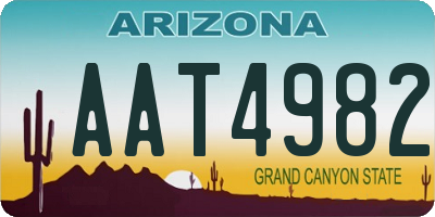 AZ license plate AAT4982