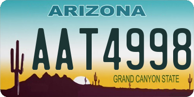 AZ license plate AAT4998