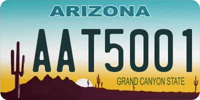 AZ license plate AAT5001