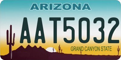 AZ license plate AAT5032
