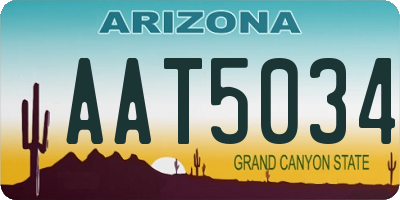 AZ license plate AAT5034
