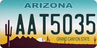 AZ license plate AAT5035