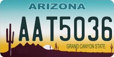 AZ license plate AAT5036